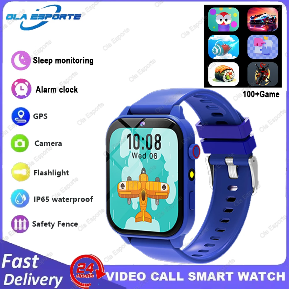 Smartwatch dla dzieci z aparatem, grami i latarką Niebieski