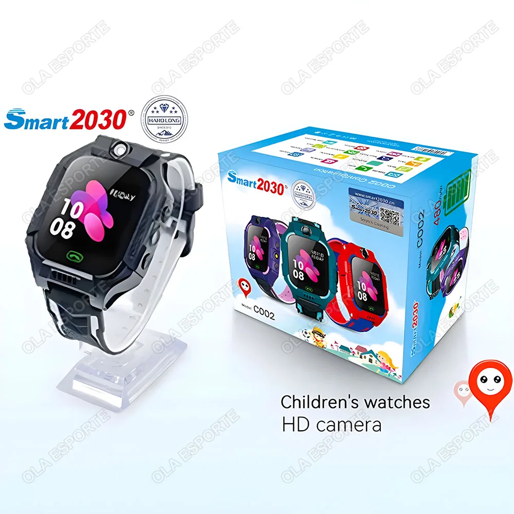 Smartwatch dla dzieci z GPS, SOS i kamerą wodoodporny IP67 Czarny