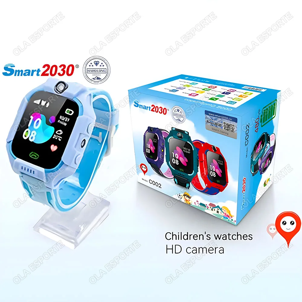 Smartwatch dla dzieci z GPS, SOS i kamerą wodoodporny IP67 Niebieski