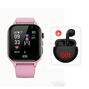 Smartwatch dla dzieci 5G z GPS, wideorozmowami, SOS i kamerą HD Różowy
