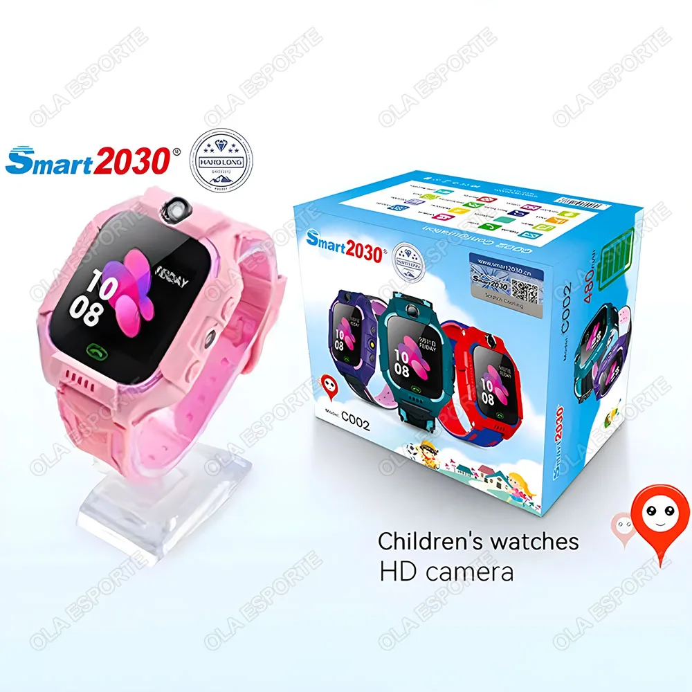 Smartwatch dla dzieci z GPS, SOS i kamerą wodoodporny IP67 Różowy