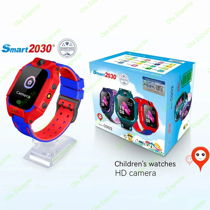Smartwatch dla dzieci z GPS, SOS i kamerą wodoodporny IP67 Czerwony
