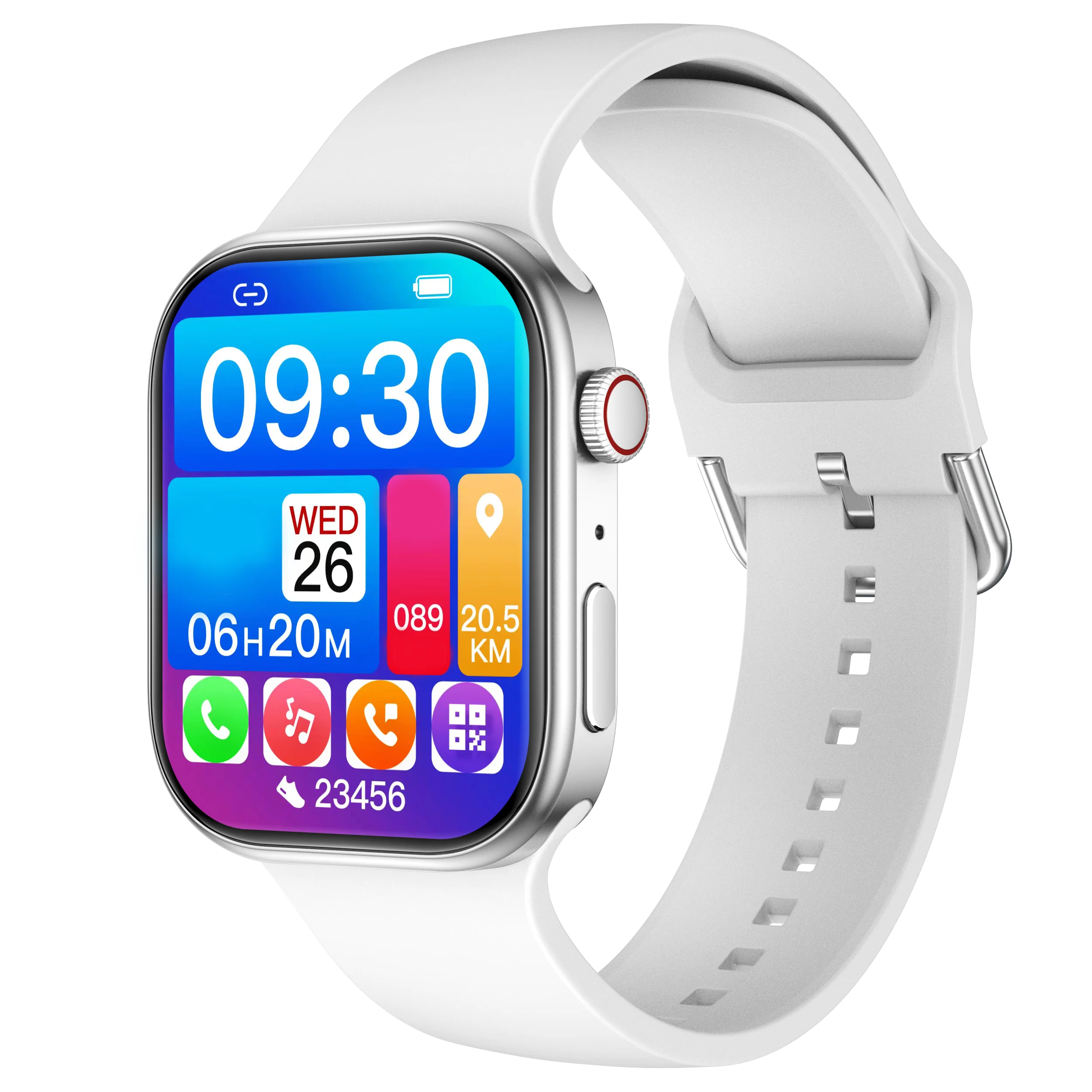 Smartwatch z ekranem HD 1,83" i pomiarem zdrowia Biały