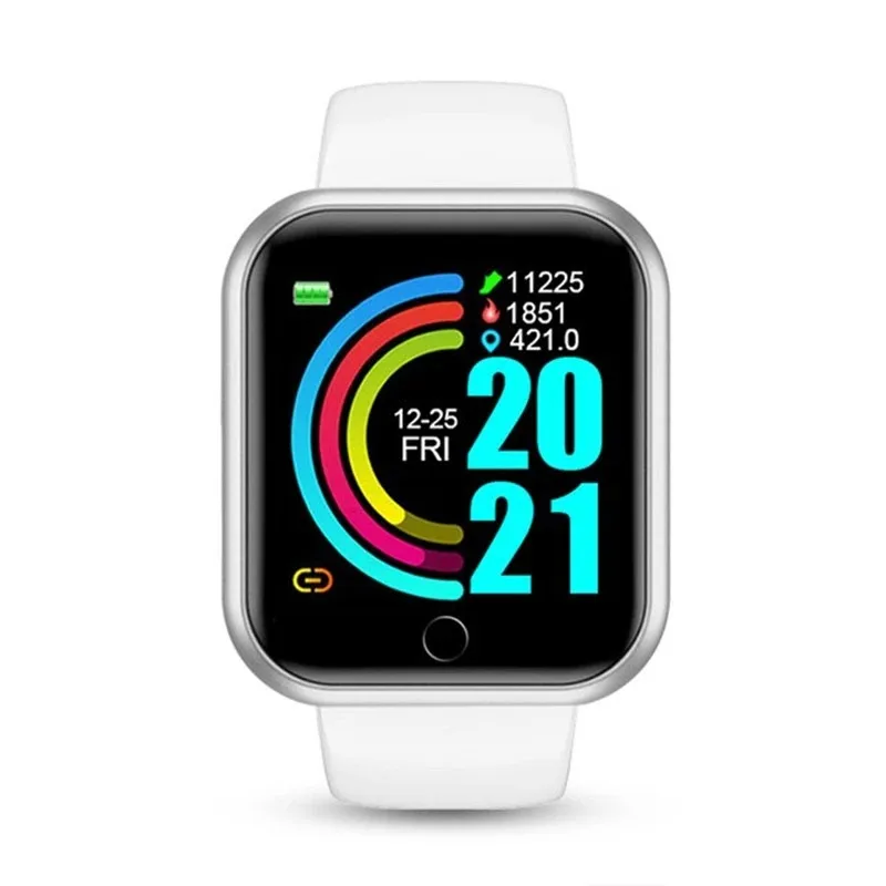 Smartwatch fitness z monitorem tętna i pomiarem kalorii Biały