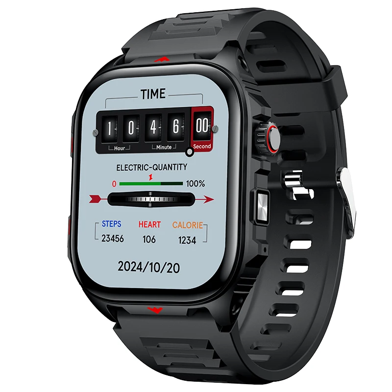 Smartwatch fitness z pomiarem tętna i funkcją rozmów Czarny