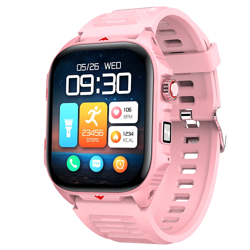 Smartwatch fitness z pomiarem tętna i funkcją rozmów Różowy