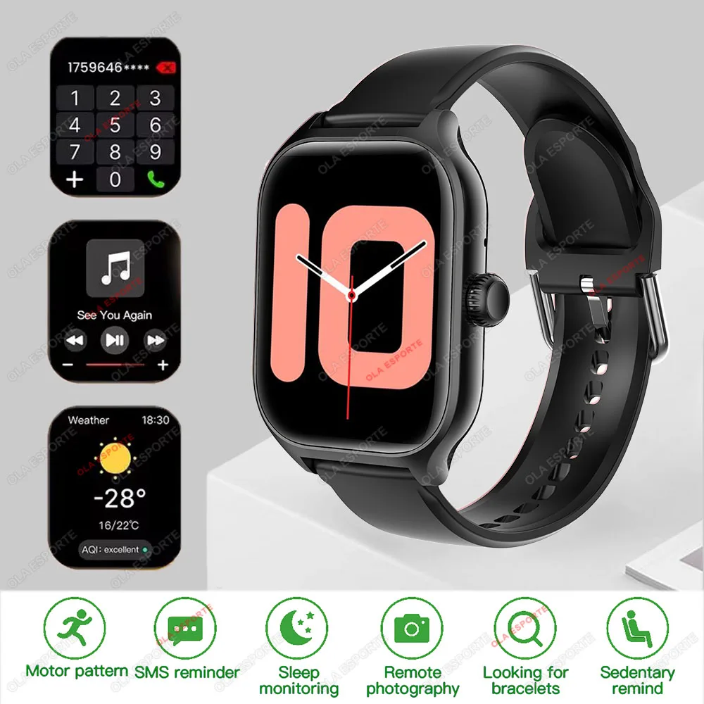 Smartwatch z GPS, Bluetooth i pomiarem tętna IP68 Czarny