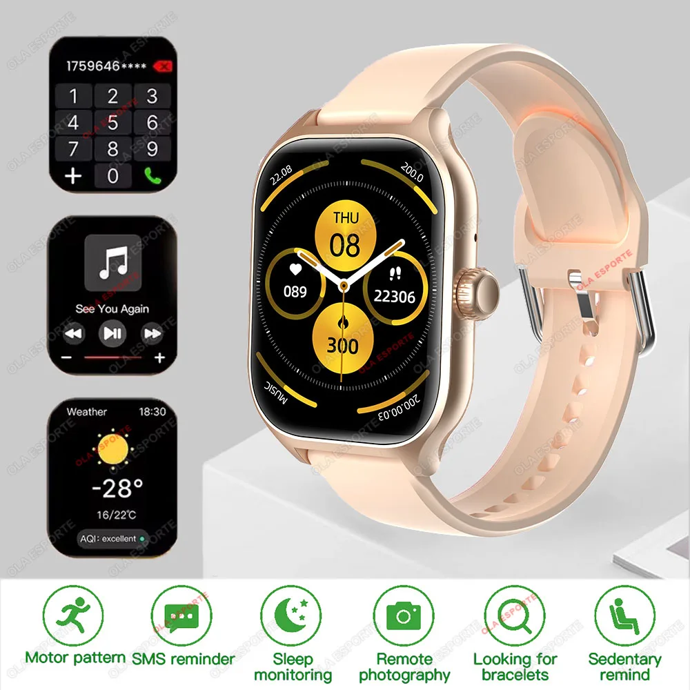 Smartwatch z GPS, Bluetooth i pomiarem tętna IP68 Złoty