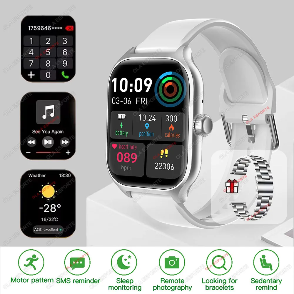 Smartwatch z GPS, Bluetooth i pomiarem tętna IP68 Szary