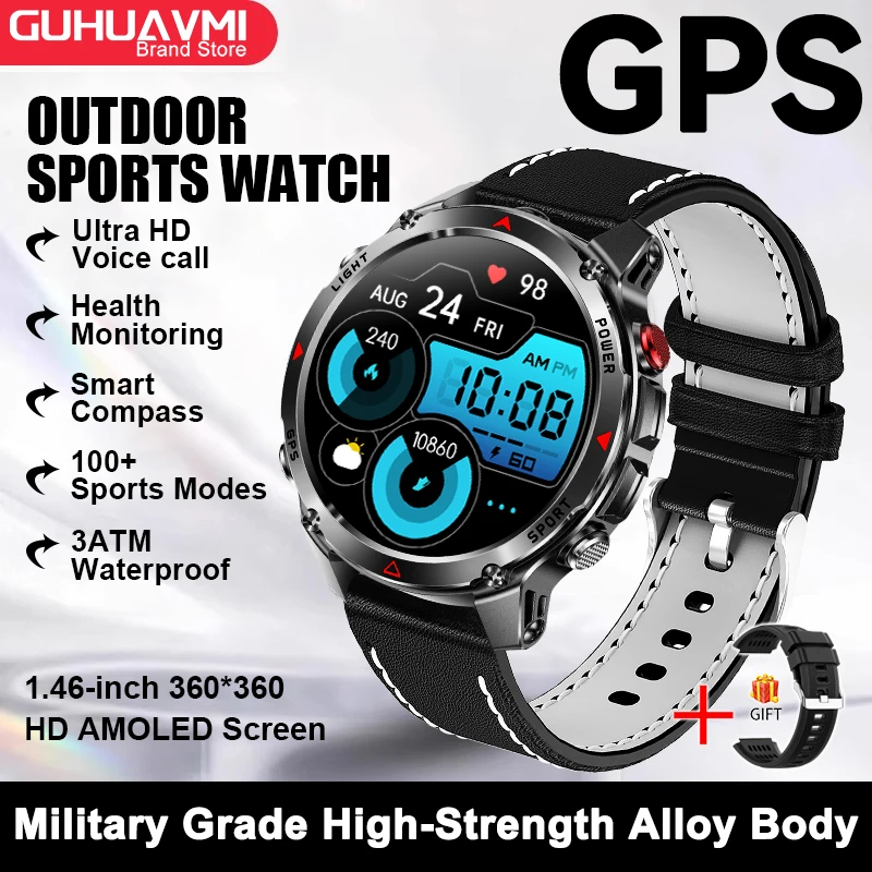 Smartwatch z GPS, NFC i kompasem AMOLED unisex Starlight leather