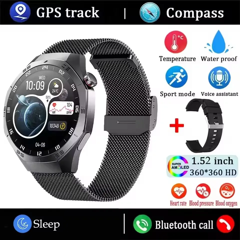 Smartwatch GT5 Pro z ekranem AMOLED, GPS, NFC i pomiarem tętna Bk22milan