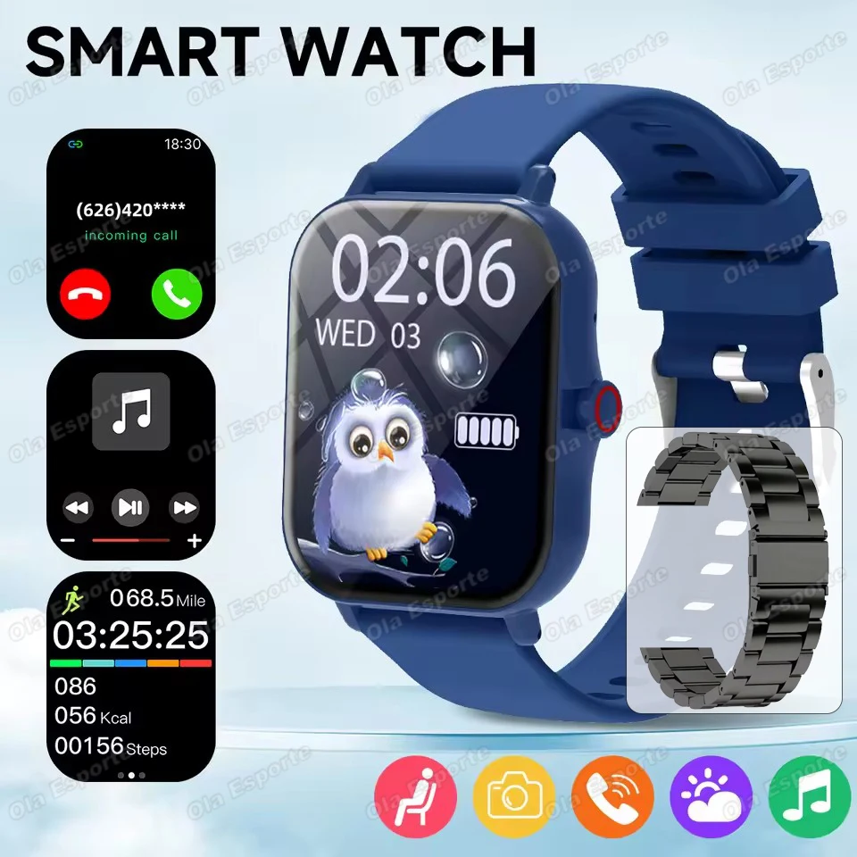 Smartwatch z ekranem HD 1.83 cala i funkcją rozmów Bl20bkszstrap
