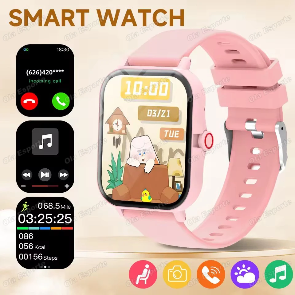 Smartwatch z ekranem HD 1.83 cala i funkcją rozmów Różowy