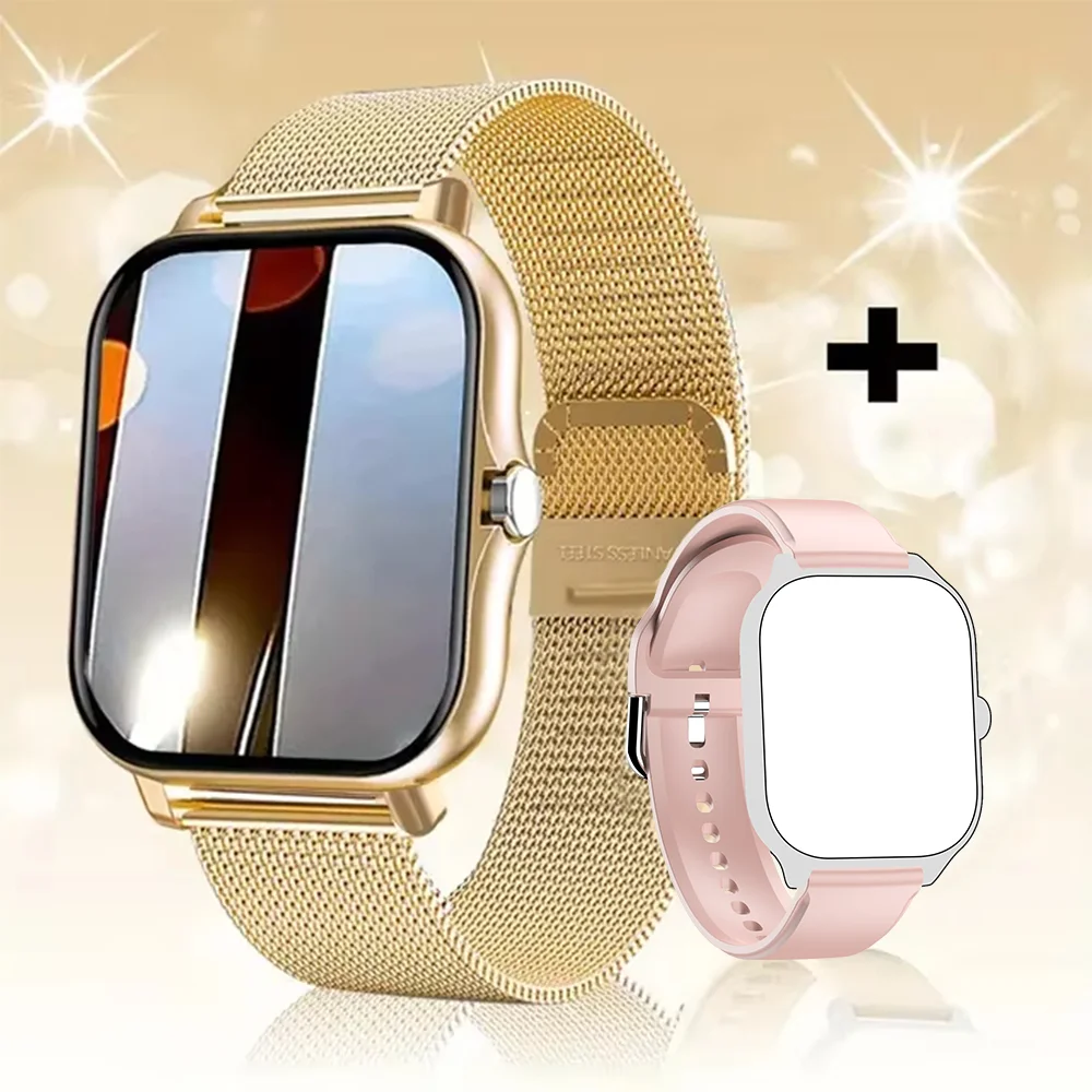 Smartwatch KESHUYOU z wyświetlaczem 2,01 cala i rozmowami przez Bluetooth Złoty