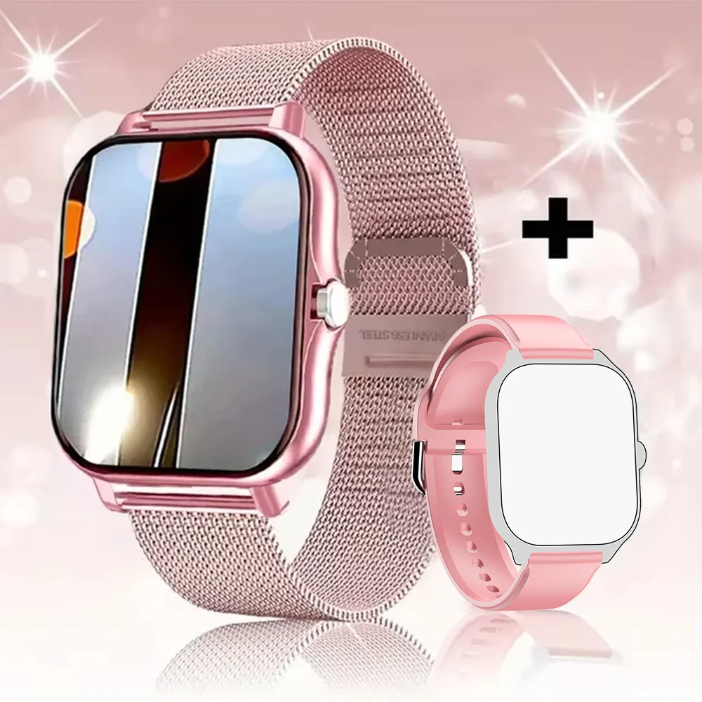 Smartwatch KESHUYOU z wyświetlaczem 2,01 cala i rozmowami przez Bluetooth Różowy