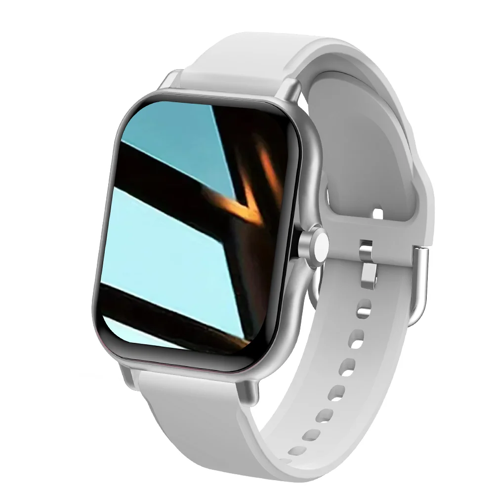Smartwatch KESHUYOU z wyświetlaczem 2,01 cala i rozmowami przez Bluetooth Srebrny