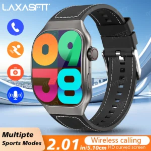 Smartwatch LAXASFIT z zakrzywionym ekranem i Bluetooth 5.3 Czarny