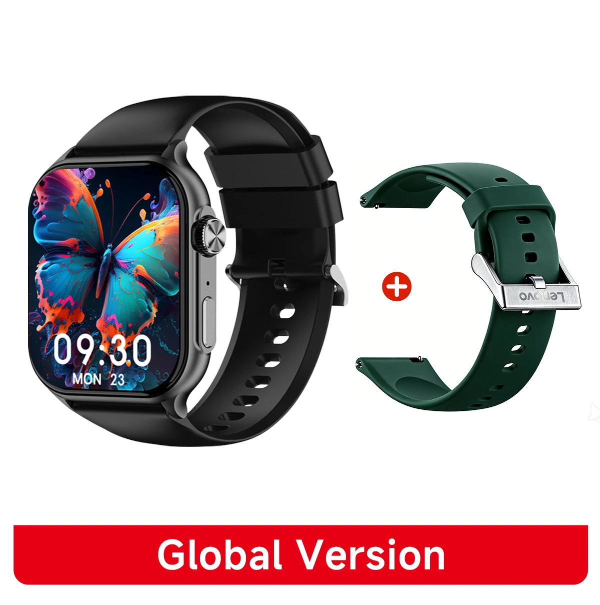 Smartwatch Lenovo Watch Fit z ekranem HD 1.96 cala i rozmowami Bluetooth Zielony