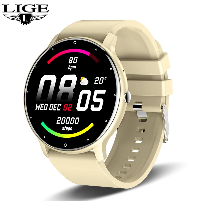 Smartwatch LIGE z funkcją rozmów Bluetooth Jasnożółty