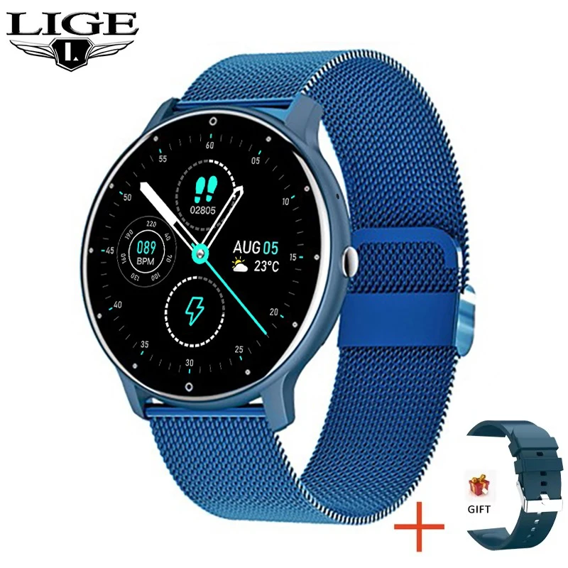 Smartwatch LIGE z funkcją rozmów Bluetooth Niebieski