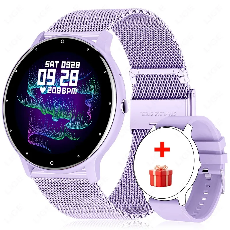 Smartwatch LIGE z funkcją rozmów Bluetooth Fioletowy