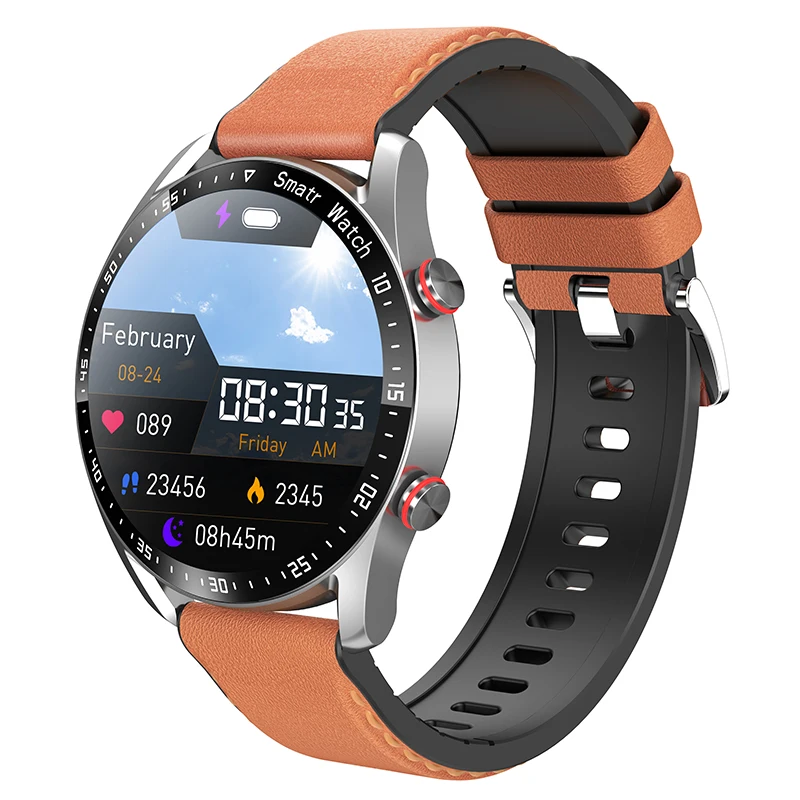 Smartwatch męski sportowy z funkcją dzwonienia i pomiarem EKG Pomarańczowy