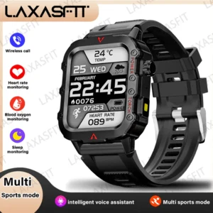 Smartwatch męski sportowy z latarką LED i monitorem zdrowia Czarny