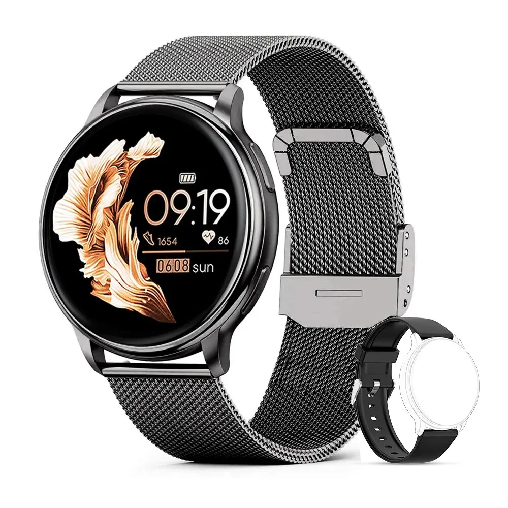 Smartwatch Mevaden z funkcją rozmów Bluetooth i pomiarem tętna Czarny