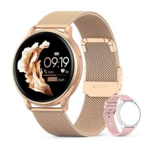 Smartwatch Mevaden z funkcją rozmów Bluetooth i pomiarem tętna Rosegold