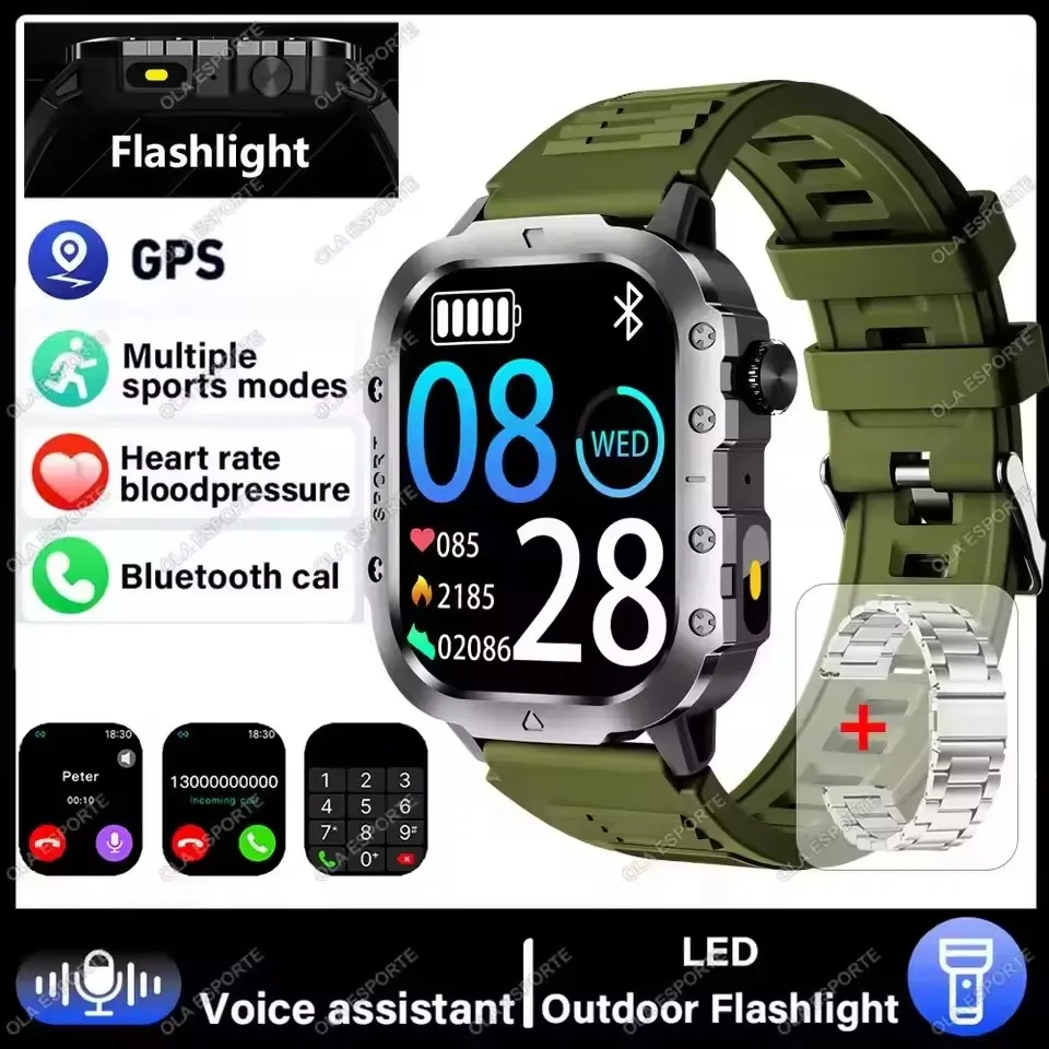 Smartwatch militarny GPS z Bluetooth i monitorem zdrowia New gr22whszstrap