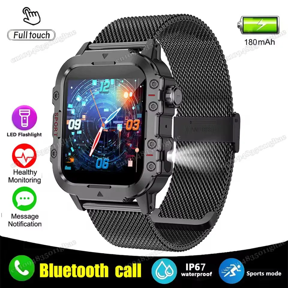 Smartwatch militarny męski z GPS, AMOLED i Bluetooth 1.44 bk22milan
