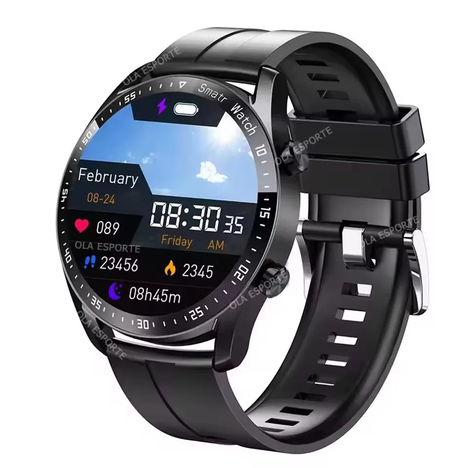 Smartwatch NFC z funkcją rozmów Bluetooth i GPS Czarny