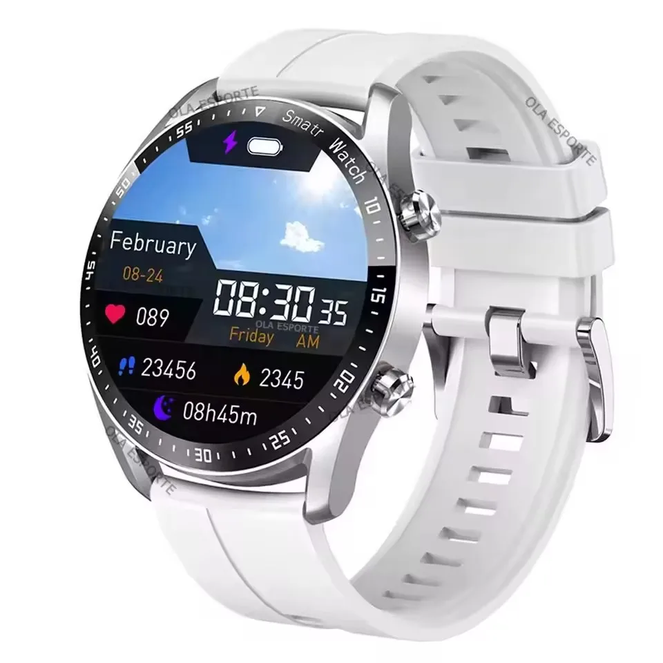 Smartwatch NFC z funkcją rozmów Bluetooth i GPS Srebrny