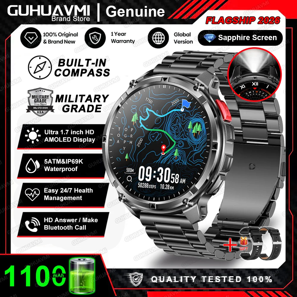 Smartwatch outdoor T-Rex 3 Pro z GPS, AMOLED i baterią 1100 mAh Czarny