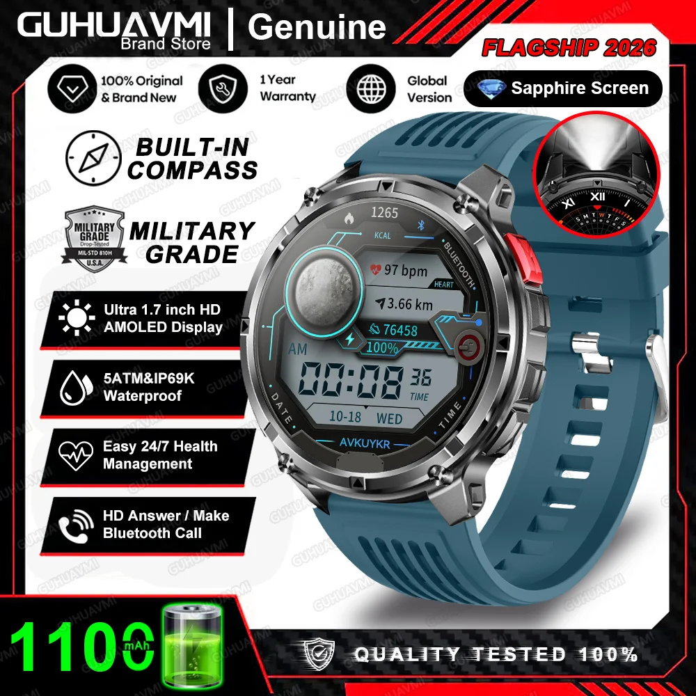 Smartwatch outdoor T-Rex 3 Pro z GPS, AMOLED i baterią 1100 mAh Niebieski