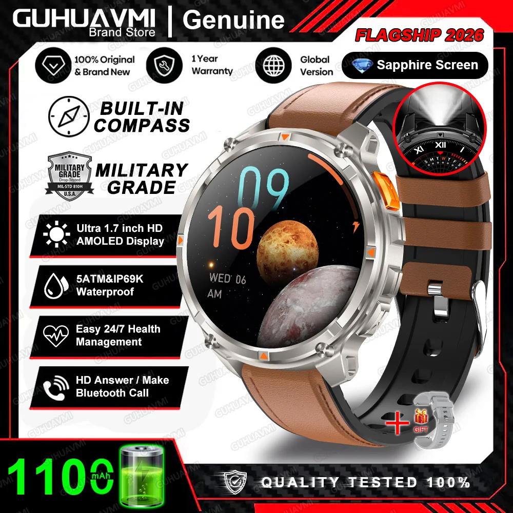 Smartwatch outdoor T-Rex 3 Pro z GPS, AMOLED i baterią 1100 mAh Brązowy