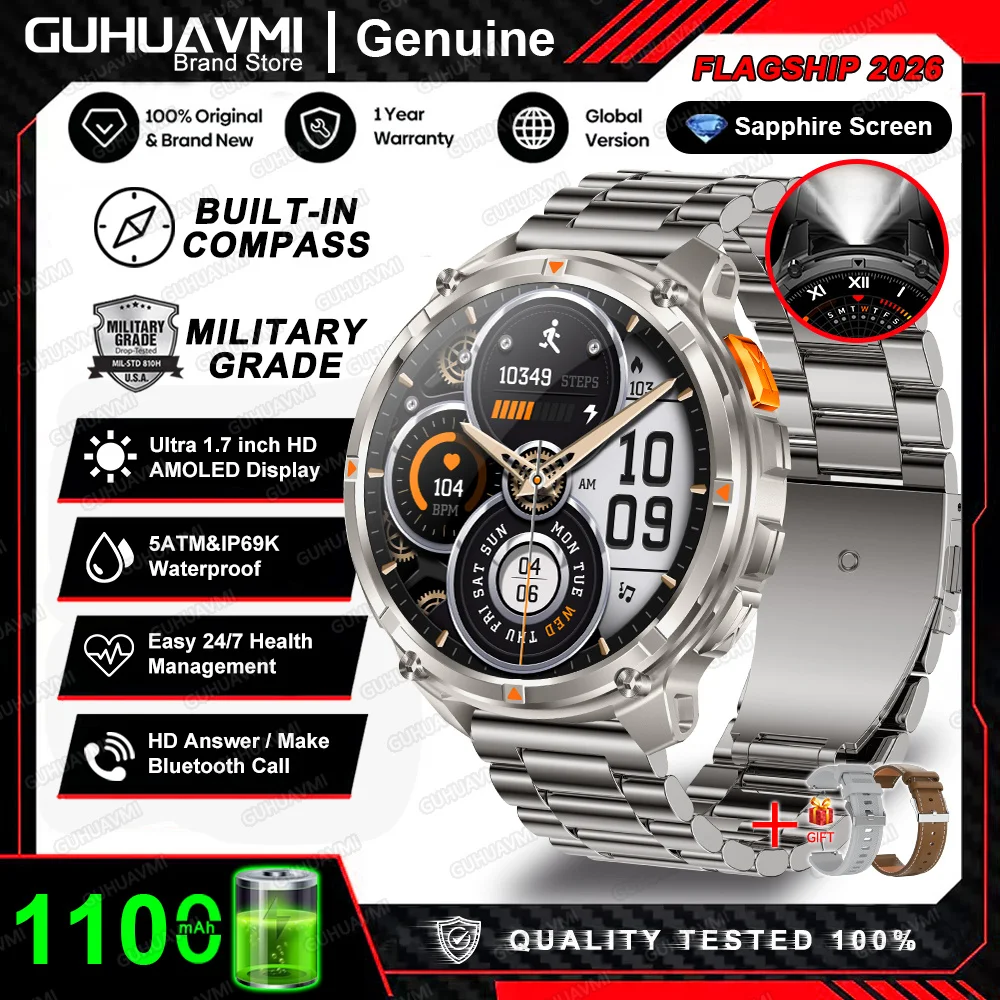 Smartwatch outdoor T-Rex 3 Pro z GPS, AMOLED i baterią 1100 mAh Srebrny