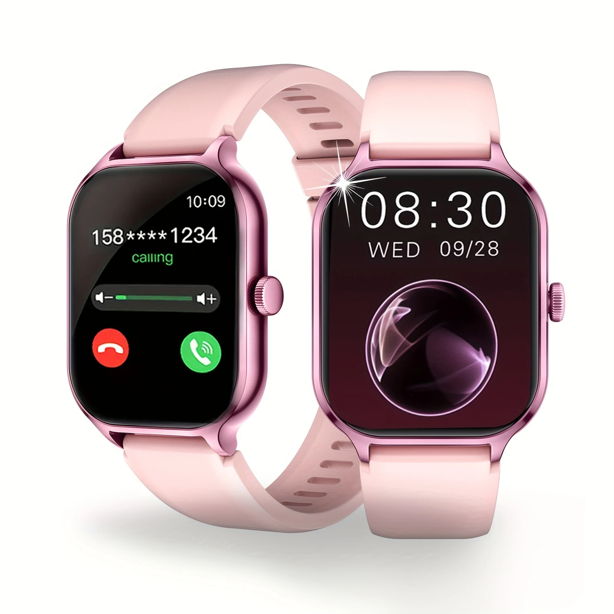 Smartwatch z funkcją rozmów i trybami sportowymi - dla iPhone i Android Różowy