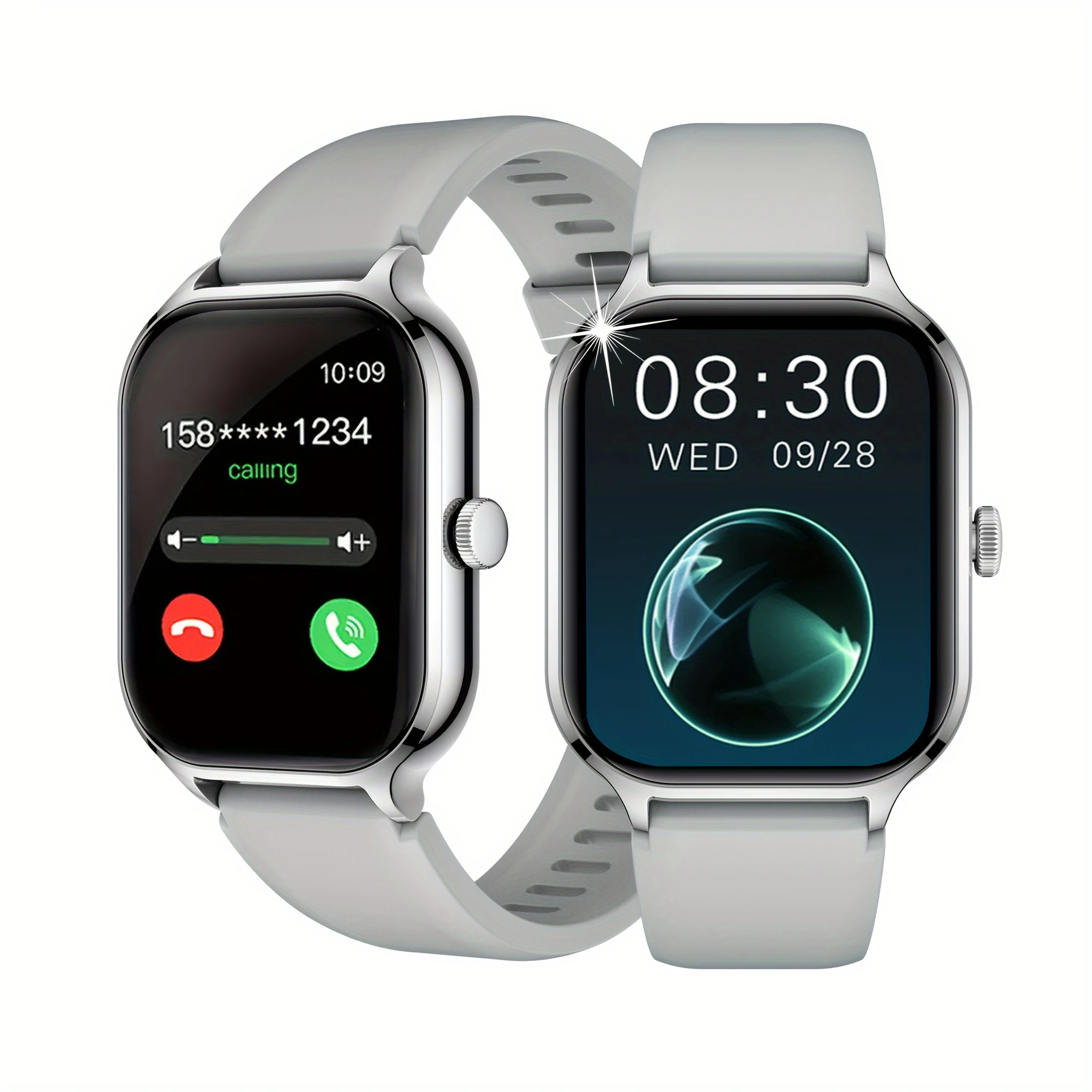 Smartwatch z funkcją rozmów i trybami sportowymi - dla iPhone i Android Silvery