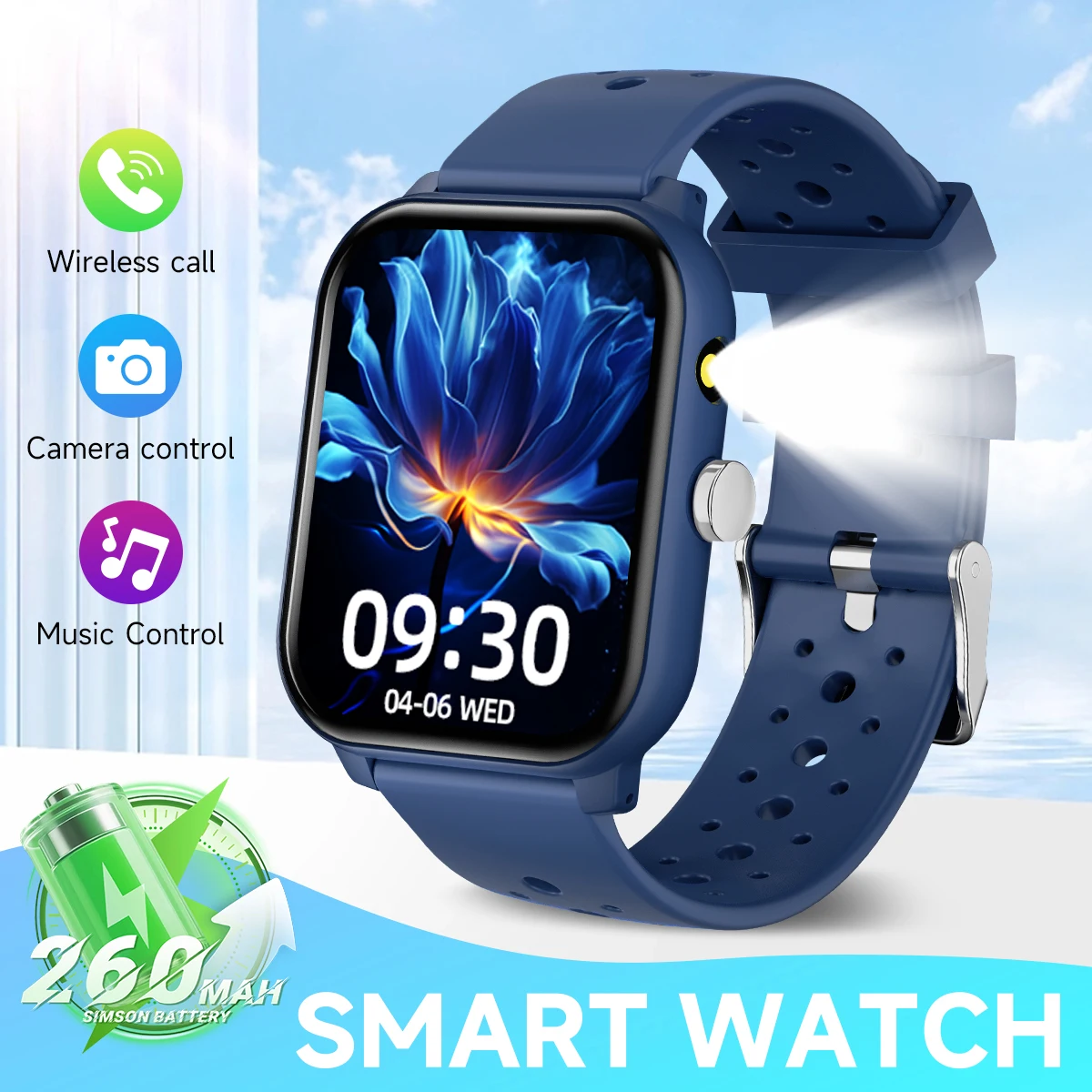 Smartwatch sportowy z ekranem 1.83 cala i rozmowami Bluetooth Darkblue dd