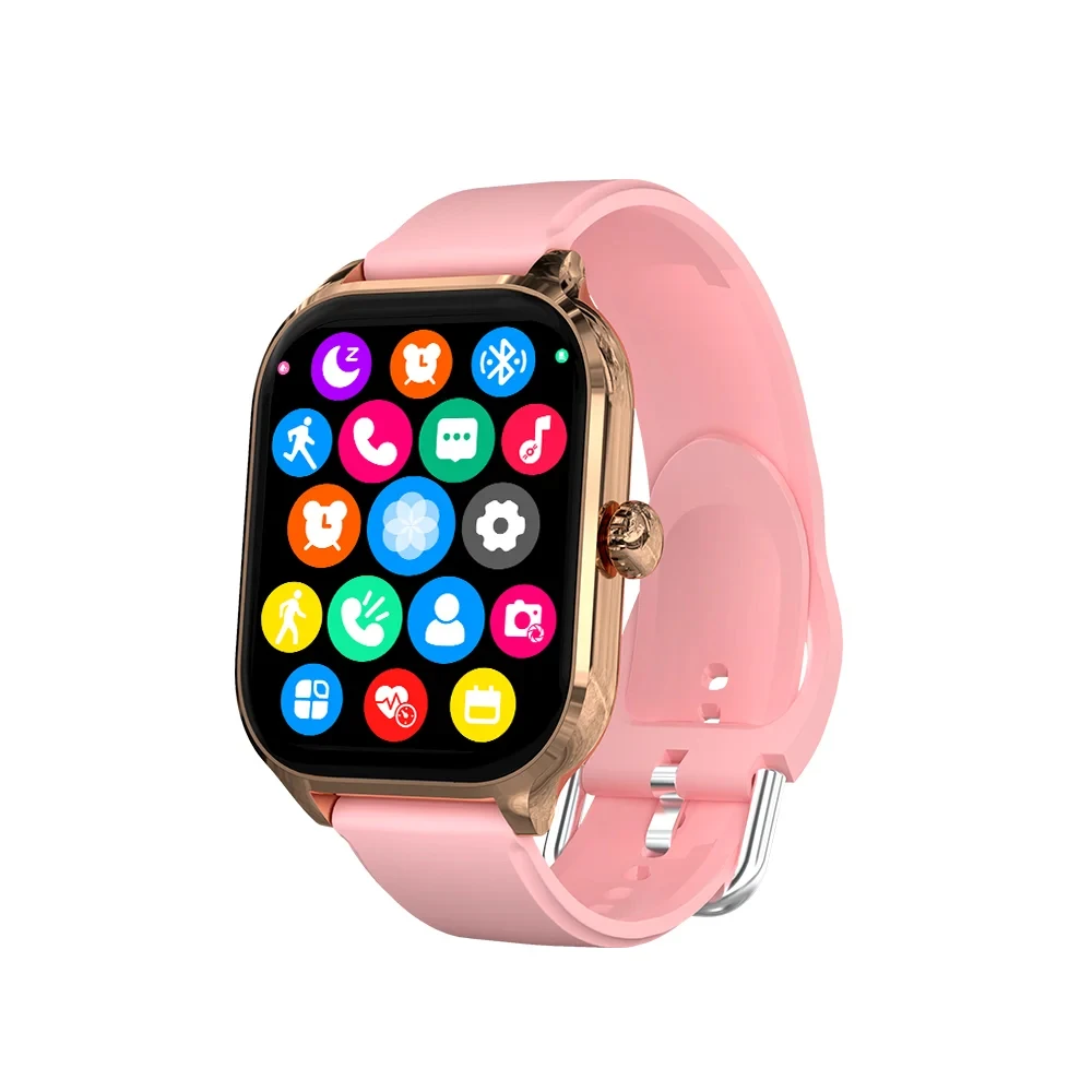Smartwatch sportowy z pełnym ekranem dotykowym i pomiarem fitness Różowy
