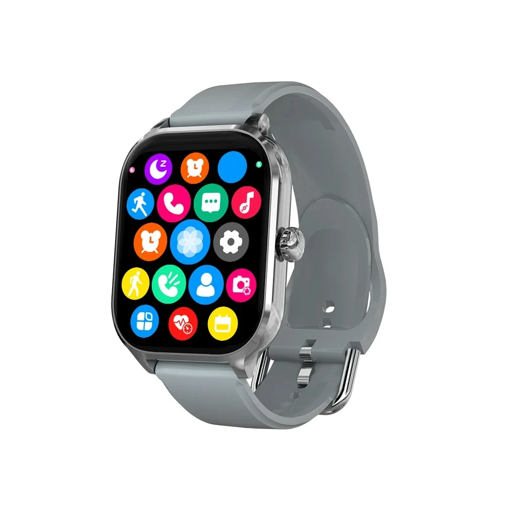 Smartwatch sportowy z pełnym ekranem dotykowym i pomiarem fitness Szary