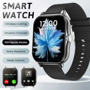Smartwatch sportowy z pomiarem tętna i snu Czarny
