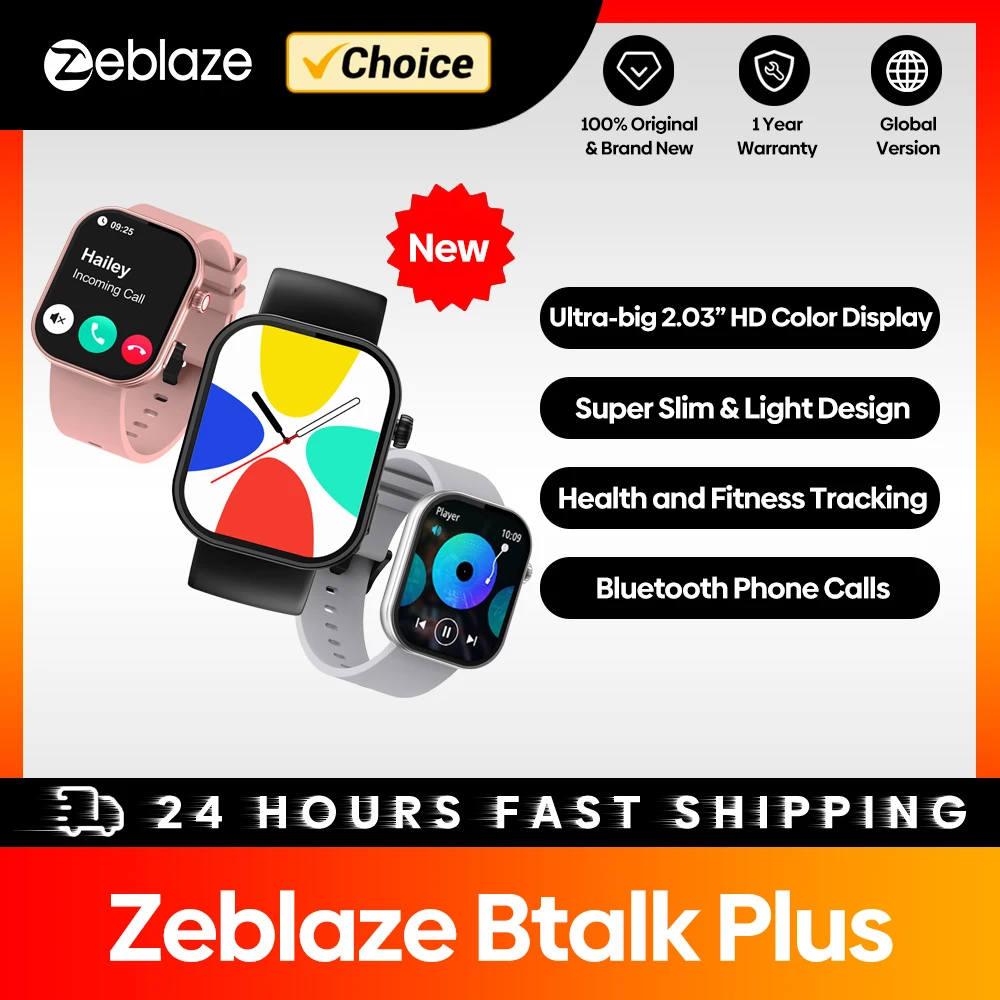 Smartwatch Zeblaze Btalk Plus z GPS i rozmowami Różowy