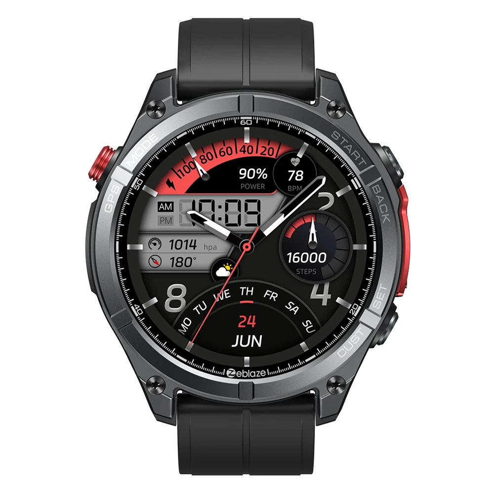 Smartwatch Zeblaze Stratos 4 z GPS, AMOLED i pomiarem tętna Czarny