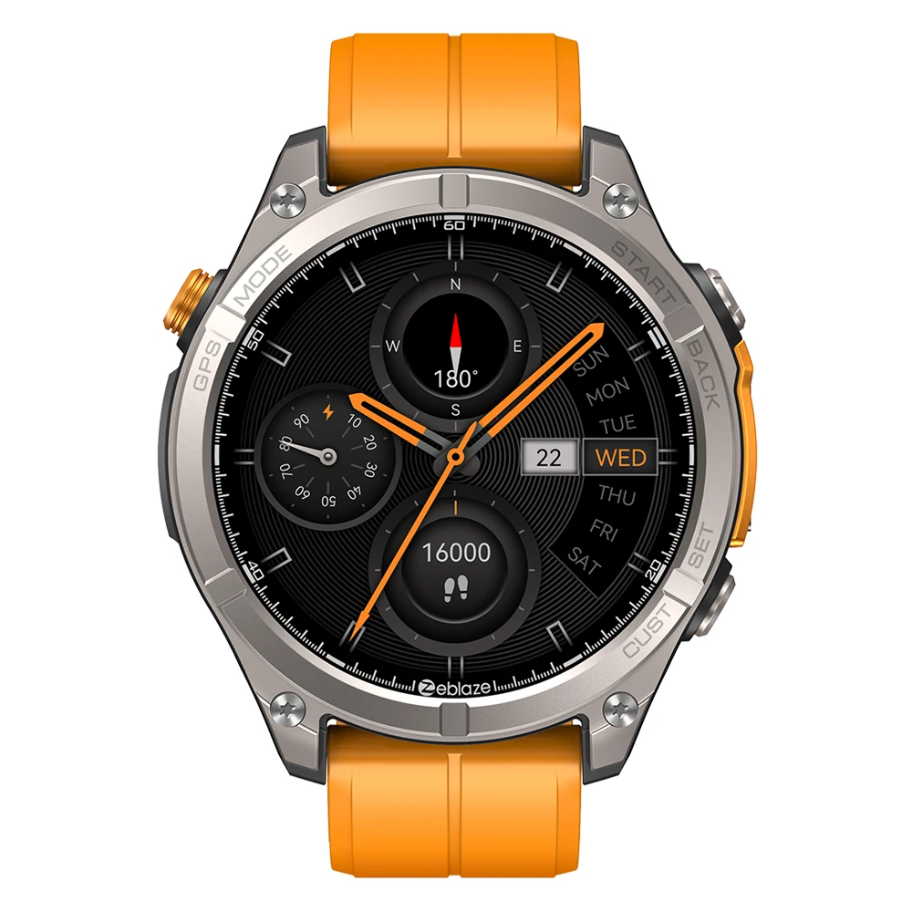 Smartwatch Zeblaze Stratos 4 z GPS, AMOLED i pomiarem tętna Pomarańczowy