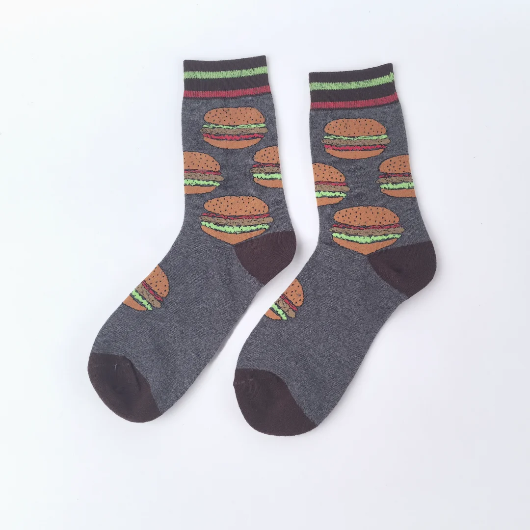 Śmieszne skarpetki unisex z nadrukiem ketchup AB para Szary