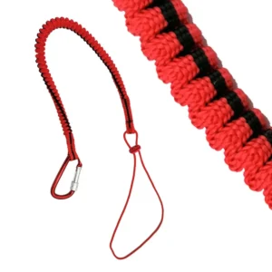 Smycz bezpieczeństwa bungee do narzędzi z karabińczykiem 8 kg Srebrny