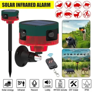 Solarny alarm z czujnikiem ruchu i dźwiękiem szczekania psa