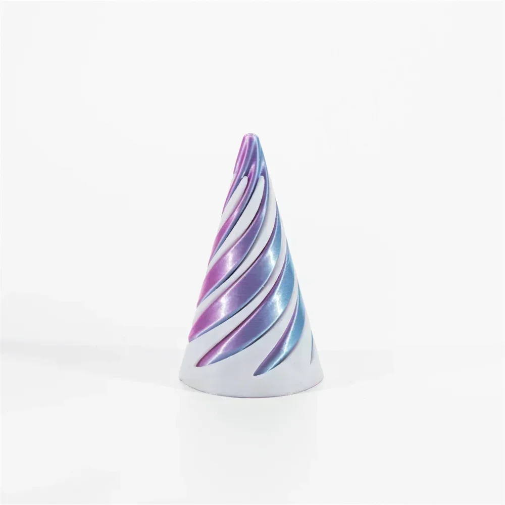 Spiralna zabawka antystresowa 3D – obrotowa rzeźba śliwka